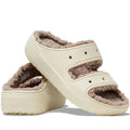 Crocs Classic Cozzzy Sandal Mens Womens Bone/Mushrrom CLEARANCE