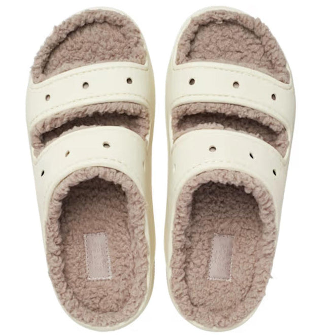 Crocs Classic Cozzzy Sandal Mens Womens Bone/Mushrrom CLEARANCE