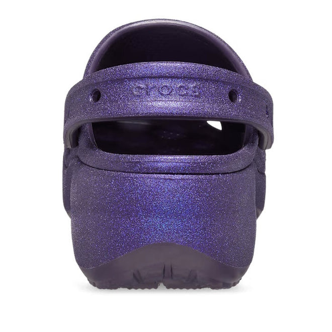 Womens Crocs - Classic Glitter PLATFORM Clog Dark Iris Purple