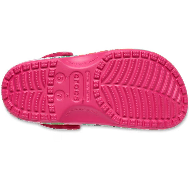 Crocs - Classic Clog Woodcut Floral Dragonfruit Bright Pink Adults