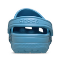 Rear view of a single Crocs Kids - Classic Clog Elite Blue in Junior Youths sizes, with the heel strap raised. The Crocs logo appears on the strap, and the textured, water-friendly sole is visible at the bottom., 198445398209, 198445398216, 198445398223, 198445398230, 198445398247, 198445398254, 198445398261, 53310, 53311