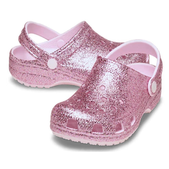 Crocs Toddlers - Pink Milk Classic Chunky  Glitter Clog Pink Milk”