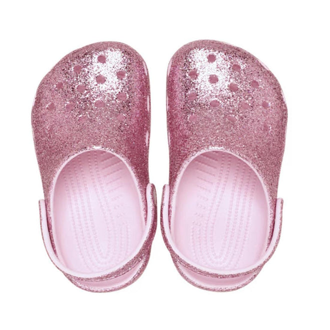 Crocs Toddlers - Pink Milk Classic Chunky  Glitter Clog Pink Milk”