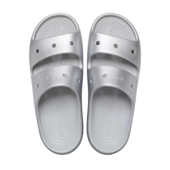 Crocs Metallic Silver Classic Sandal V2  Womens Clearance NOT RETURNABLE