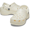 Womens Crocs - Classic Glitter PLATFORM Clog Chalk Off White CLEARANCE