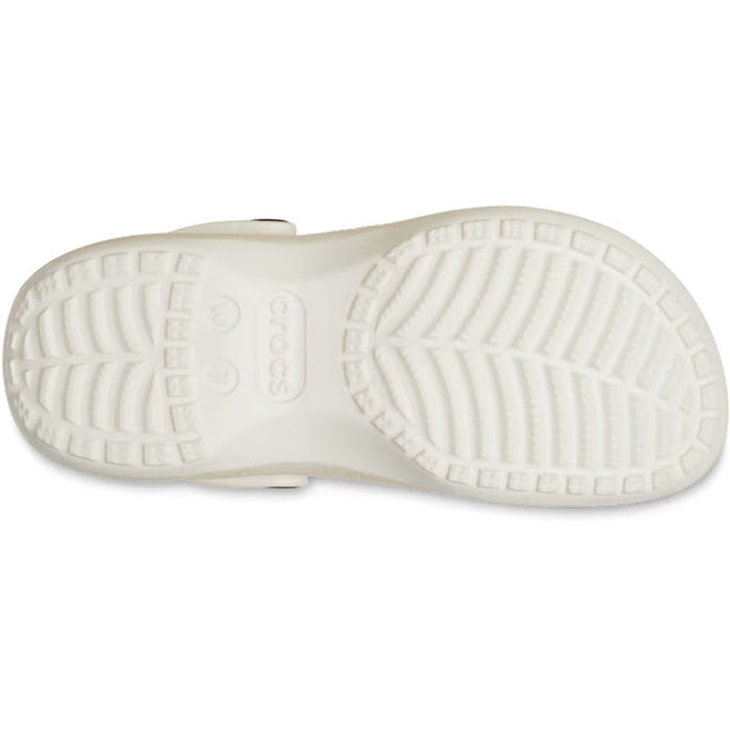 Womens Crocs - Classic Glitter PLATFORM Clog Chalk Off White CLEARANCE