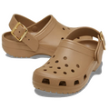 Crocs Womens Classic Metallic Buckle Clog Sepia Tan
