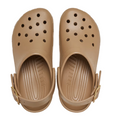 Crocs Womens Classic Metallic Buckle Clog Sepia Tan