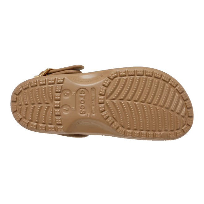Crocs Womens Classic Metallic Buckle Clog Sepia Tan