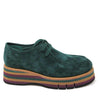 Django & Juliette Gnota Forest Green Lace Up Moc Platform Shoe