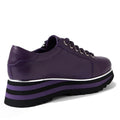 Django & Juliette Eammes Purple Black Leather Platform Shoe Women's