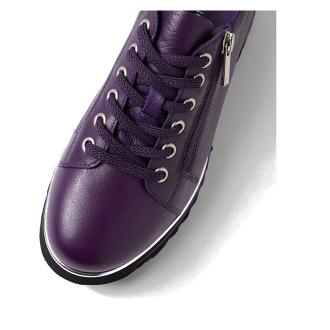Django & Juliette Eammes Purple Black Leather Platform Shoe Women's
