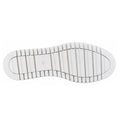 White sneaker sole with horizontal grooves and ridges, viewed from the bottom. The number 38 is printed near the center—perfect for Django & Juliete Hamburger White Syn Raffia Leather Sneakers.