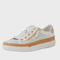 Django & Juliette Torque Womens  Cut Out White Pale Gold Multi Brogues
