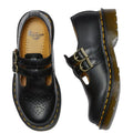 The Dr Martens 8065 2 Strap Mary Jane Shoe Black Smooth features buckle straps, smooth black leather, perforated toe detailing, signature yellow stitching, and thick translucent brown soles for a timeless look., 883985051768, 883985051775, 883985051782, 883985051799, 883985051805, 883985051812