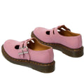 The Dr. Martens 8065 2 Strap Mary Jane Shoe in dusky rose pink features Virginia leather, perforated details, double buckle straps, and thick brown soles with signature yellow stitching., 50241, 50242, 50243, 50244, 50245, 50246, 50247, 50241, 190665781861, 190665781878, 190665781892, 50245, 50246, 50247