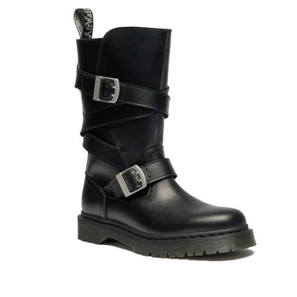 Dr Martens Anistone Bex Strap High Boots Black Leather