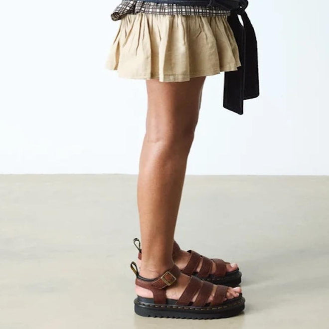 Dr Martens 3 Strap Blaire Sandal in Cashew Ambassador Leather Tan