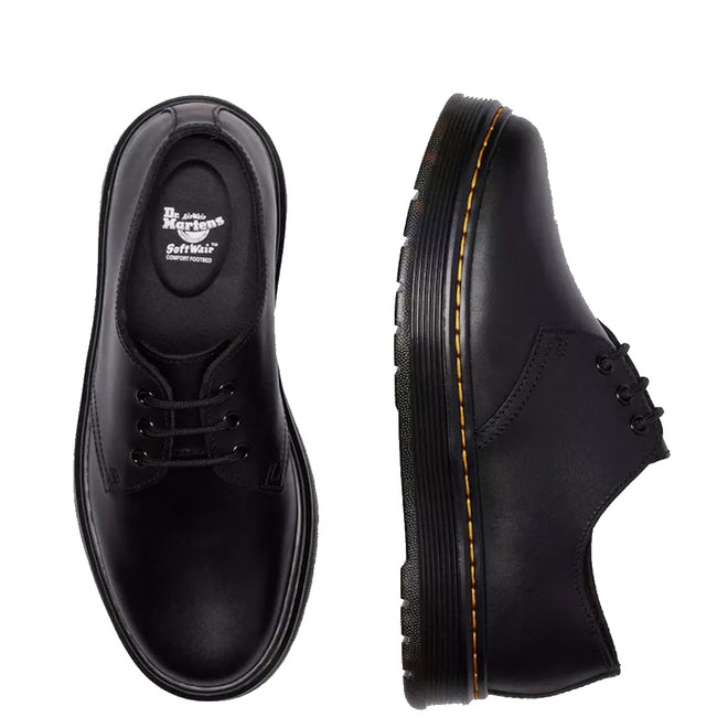 Dr Martens Brookline Dark Black Lusso Leather Shoe