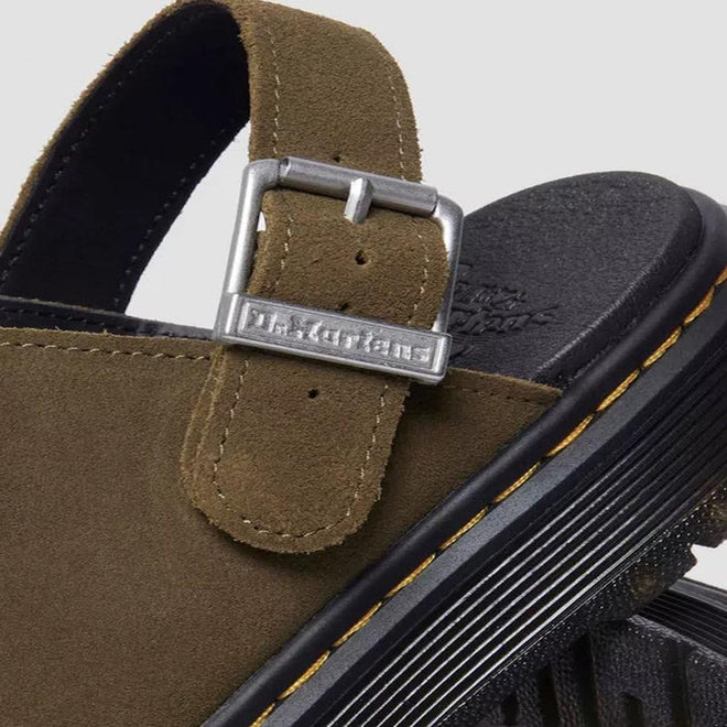 Dr Martens - Brookline Suede Mule Clog Sandal Olive