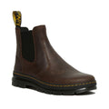 Image of right foot, side on of Dr Martens - Embury Chelsea Boot Gaucho Crazy Horse Brown-Foot Forward Shoes