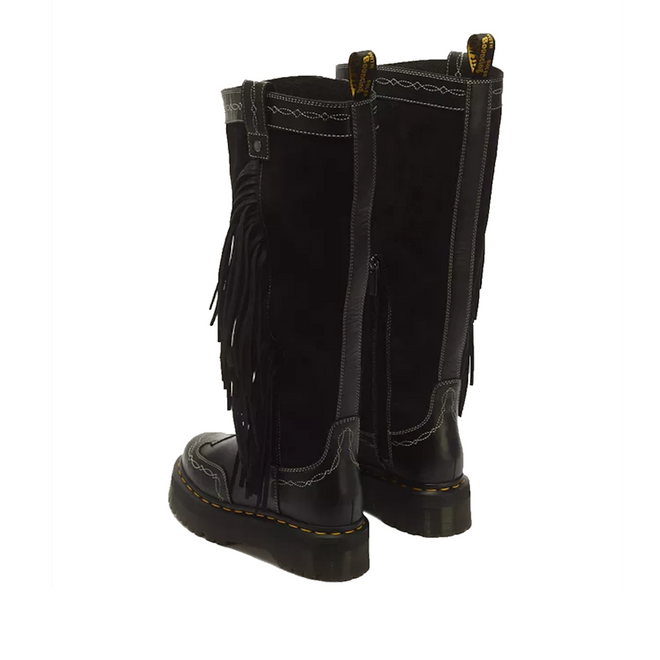 Dr Martens Desert Rodeo Fringe Hi Pull On Boot Black