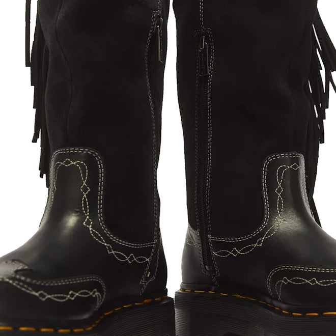 Dr Martens Desert Rodeo Fringe Hi Pull On Boot Black