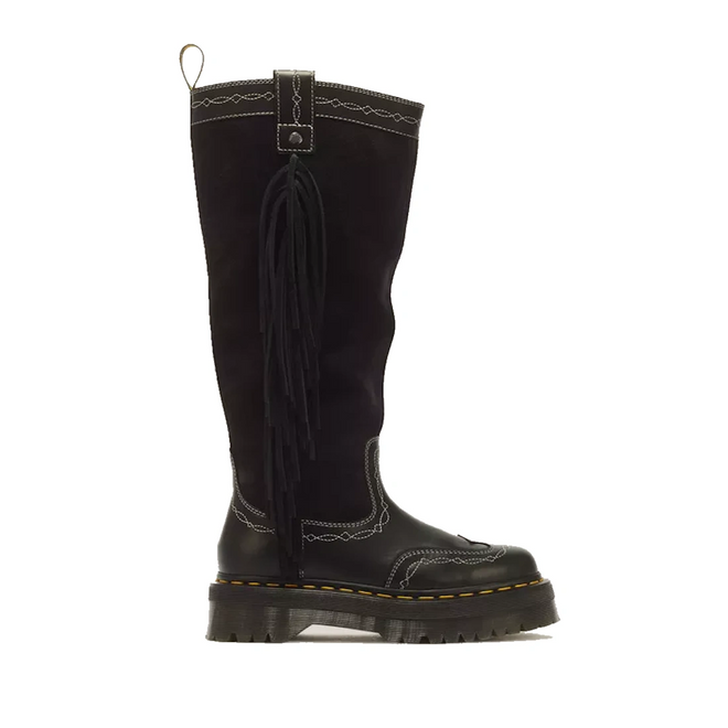 Dr Martens Desert Rodeo Fringe Hi Pull On Boot Black