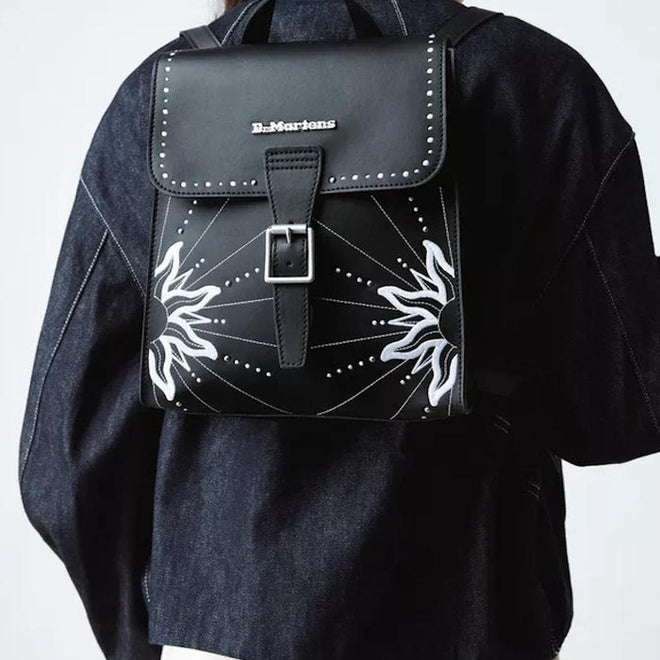 Dr Martens Mini Genix Nappa Solar Flare Leather Backpack Black