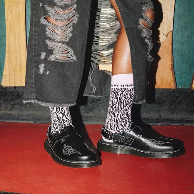 Dr Martens - Black Jorge II Gothic Americana Leather Slingback Mules