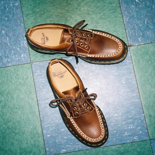 Dr Martens Lowell Moc Toe Tan Buttersotch Orleans Leather Shoe