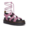 Image of the right foot side on of Dr Martens Nartilla Gladiator Sandal Mauve Pink Athena