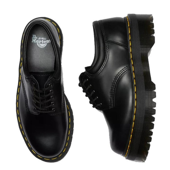 Dr Martens - 8053 Quad 5 Eye Shoe Black Polished Smooth Leather