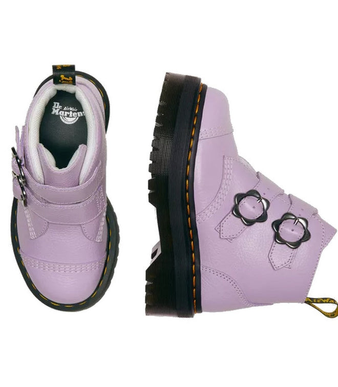Dr Martens Devon 2 Strap Flower Buckle Lilac Quad Boot CLEARANCE