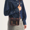 Dr Martens 7 Inch Satchel Cherry Red Crazy Horse Leather Embossed