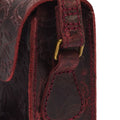 Dr Martens 7 Inch Satchel Cherry Red Crazy Horse Leather Embossed