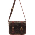 Dr Martens 7 Inch Satchel Cherry Red Crazy Horse Leather Embossed