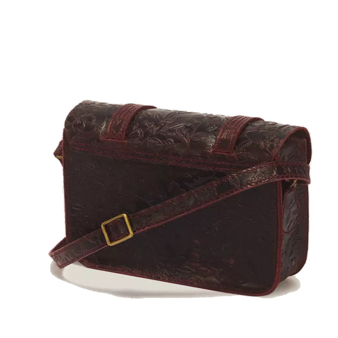 Dr Martens 7 Inch Satchel Cherry Red Crazy Horse Leather Embossed