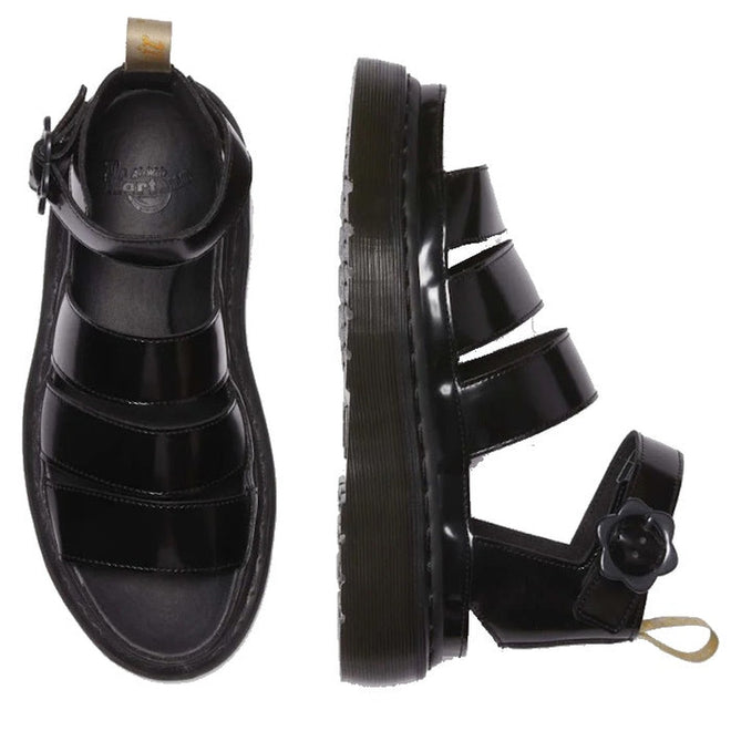 Dr Martens V Clarissa Quad Flower Vegan Platform Sandal Black