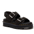 Dr Martens Zebzag Black EH Suede 2 Strap Sandal w/Back Strap