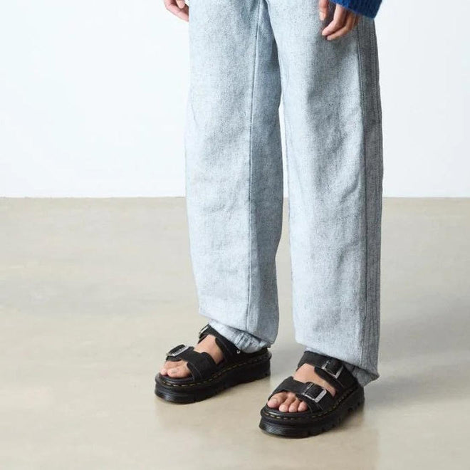 Dr Martens Zebzag Black EH Suede 2 Strap Sandal w/Back Strap