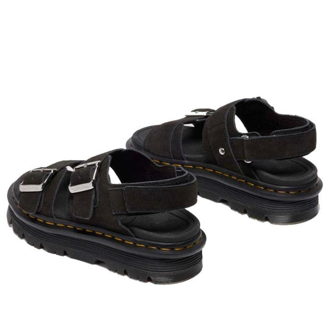 Dr Martens Zebzag Black EH Suede 2 Strap Sandal w/Back Strap