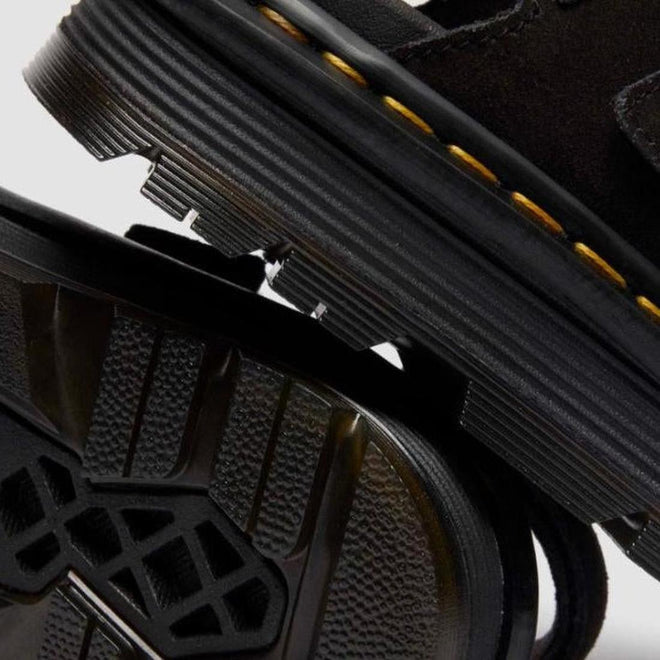 Dr Martens Zebzag Black EH Suede 2 Strap Sandal w/Back Strap