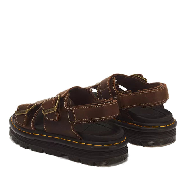 Dr Martens Zebzag Crazy Horse Brown 2 Strap Sandal
