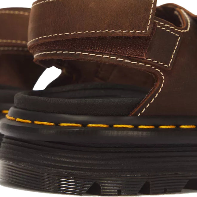 Dr Martens Zebzag Crazy Horse Brown 2 Strap Sandal