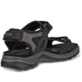 The Ecco Offroad Full Black Women's Active Sandal Back Strap features a black and gray design, adjustable straps, and a rugged sole for walking comfort. Seen from back and side angles, it showcases the ECCO brand—ideal for women's outdoor sandal lovers., 737426010756, 737426010763, 737426010770, 737426010787, 737426010794, 737426010800, 737426010817, 737429104469