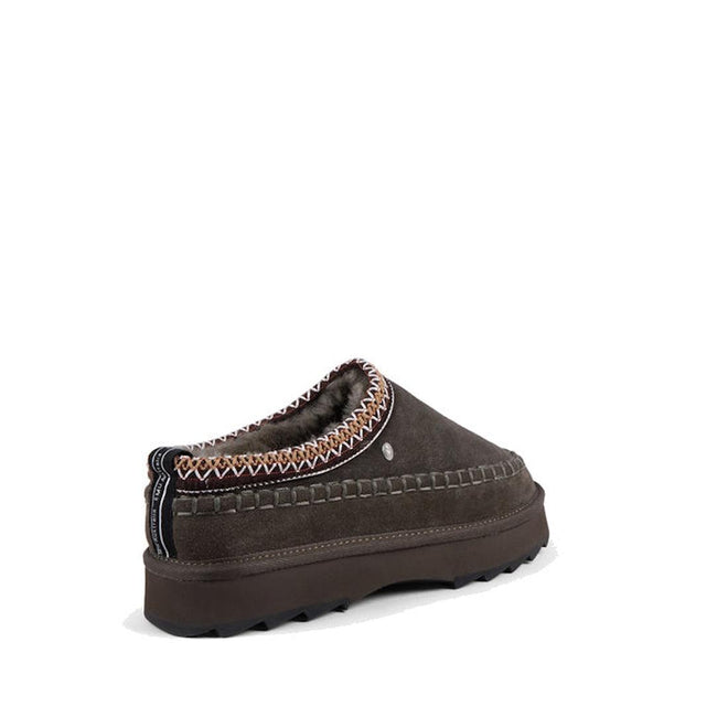 EMU Women's Adventure Sharky Platform Scuff Slipper Dark Olive Sheepskin