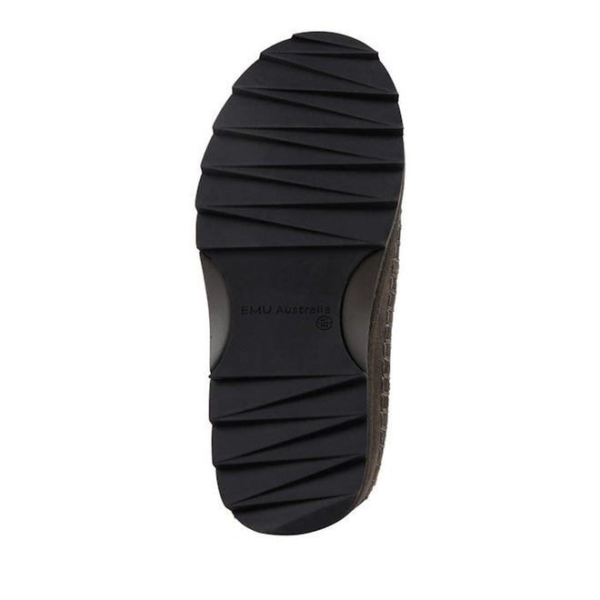 EMU Women's Adventure Sharky Platform Scuff Slipper Dark Olive Sheepskin