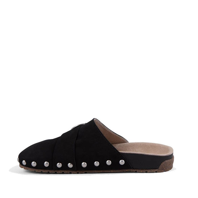 Side view of EMU AMber in Black slip-on shoe with stud embellishments on a white background.,
9330071982495,
9330071982501,
9330071982518,
9330071982525,
9330071982532,