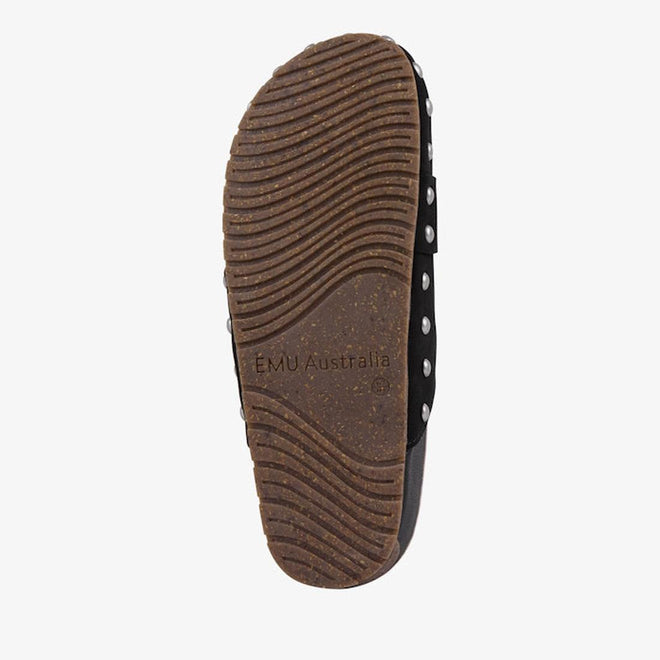 Brown sole of a shoe with 'EMU Australia' branding on a white background.,
9330071982495,
9330071982501,
9330071982518,
9330071982525,
9330071982532,